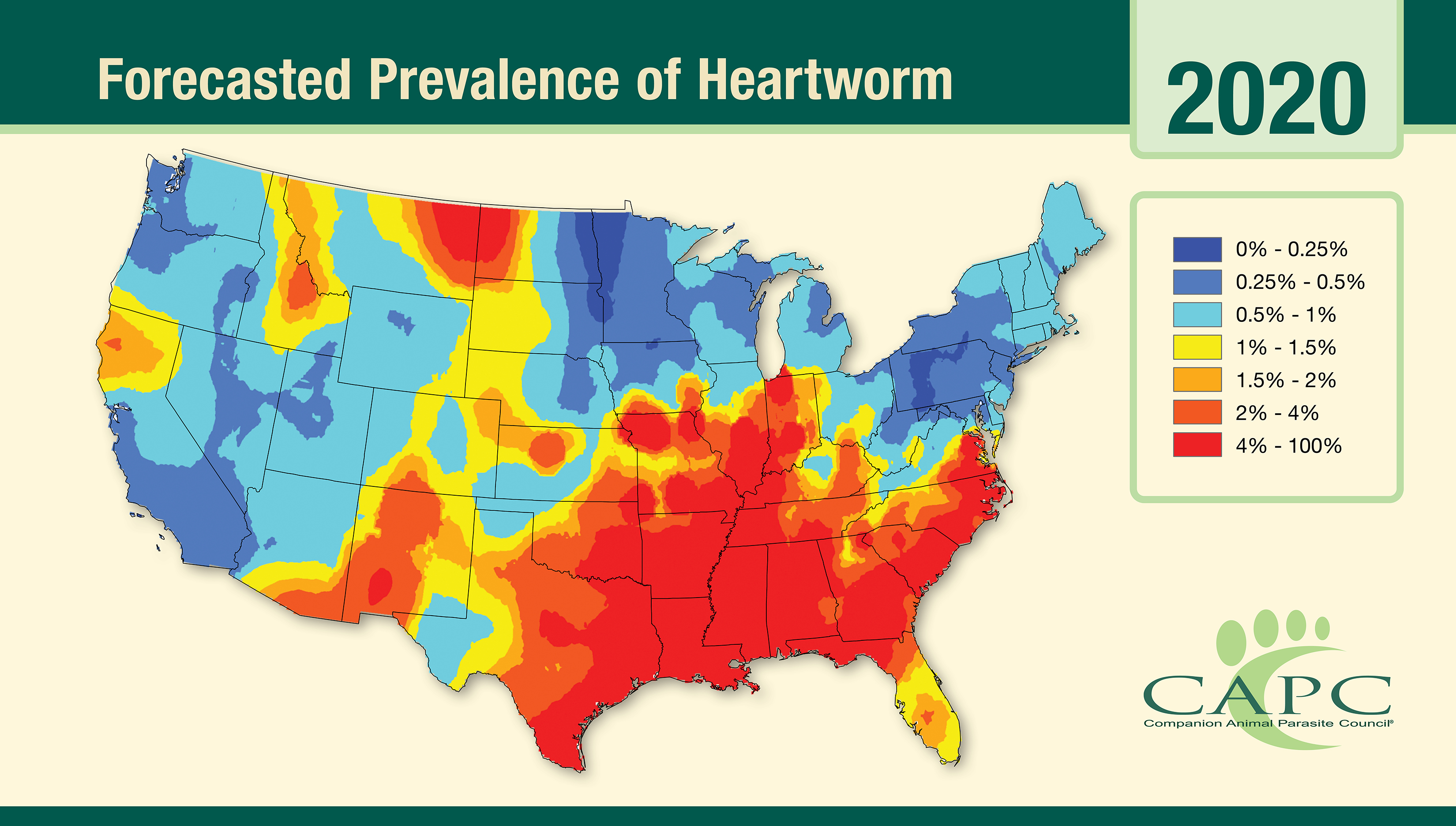 Companion Animal Parasite Council Annual Forecast Is Released -  Heartworm and Lyme Disease Are on the Rise